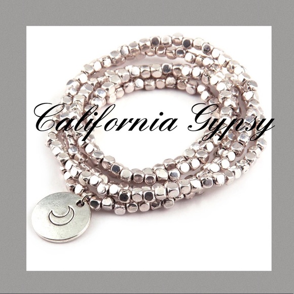 Jewelry - Silver Bead Charm Wrap Bracelet Necklace